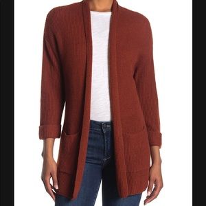 Line Irene cashmere cardigan in amber orange - perfect for fall!